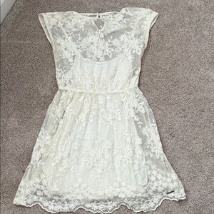 Abercrombie & Fitch Ivory Lace Mini Dress